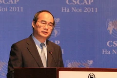 Phó Thủ tướng Nguyễn Thiện Nhân đến dự và phát biểu khai mạc cuộc họp CSCAP. (Ảnh: Thống Nhất/TTXVN)