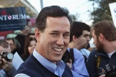Cựu thượng nghị sỹ Rick Santorum bất ngờ chiến thắng trong cuộc bầu cử sơ đầu tiên ngày 3/1 tại bang Iowa. (Nguồn: Getty Images)