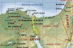Vị trí kênh đào Suez trên bản đồ. (Nguồn: Internet)