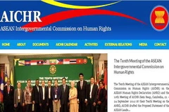 Giao diện trang web Ủy ban liên chính phủ về nhân quyền ASEAN (AICHR). 