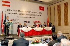 Toàn cảnh Diễn đàn Doanh nghiệp Áo-Việt. (Ảnh: Thanh Vũ/TTXVN)