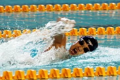 Kình ngư Nguyễn Thanh Hải ở Giải Bơi vô địch quốc gia 2009. (Ảnh: Ngọc Trường/TTXVN) 
