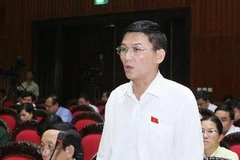 Đại biểu Quốc hội thành phố Hà Nội Chu Sơn Hà phát biểu ý kiến. (Ảnh: Phương Hoa/TTXVN)