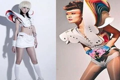 Tạo hình bức ảnh bìa album mới của ca sỹ Thái Y Lâm (trái) giống với ý tưởng của Dung Tổ Nhi (phải). (Nguồn: Internet)