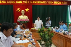 Ông Nguyễn Phong Quang, Phó Ban thường trực Ban Chỉ đạo Tây Nam Bộ chủ trì buổi họp báo ngày 26/2. (Ảnh: Trần Khánh Linh/Vietnam+)