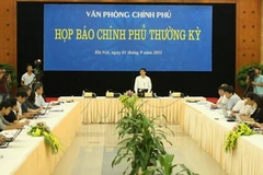 Một buổi họp báo Chính phủ thường kỳ. (Ảnh: Phương Hoa/TTXVN)