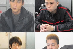 Các đối tượng Chào, Kiên, Đăng Luyện (từ trái qua phải, trên xuống dưới). (Nguồn: báo Tiền Phong)