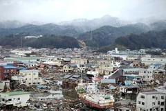 Thành phố Kesennuma bị phá hủy hoàn toàn sau động đất, sóng thần. (Nguồn: Getty Images)