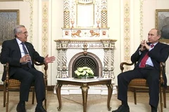 Tổng thống Nga Vladimir Putin gặp Tổng thống Lebanon Michel Suleiman ở dinh thự Novo-Ogarevo, ngoại ô Mátxcơva. (Nguồn: Reuters)