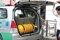 Xe tãi ở Thành phố Hồ Chí Minh ứng dụng nhiên liệu LPG. 