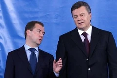 Tổng thống Ukraine Viktor Yanukovych và Tổng thống Nga Dmitry Medvedev. (Nguồn: Getty Images)