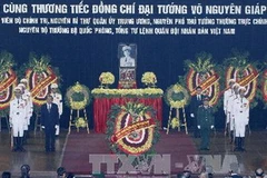  Toàn cảnh lễ truy điệu Đại tướng Võ Nguyên Giáp (Nguồn: TTXVN)