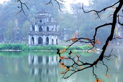 Tháp Rùa (Hà Nội). (Ảnh: Ngọc Hà/TTXVN) 