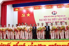 Đại hội đã bầu Ban Chấp hành Đảng bộ Công an tỉnh (nhiệm kỳ 2020-2025) gồm 21 đồng chí. (Ảnh: Hồng Điệp/TTXVN)