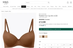 Chiếc áo ngực với màu sắc được mô tả là màu thuốc lá. (Nguồn: Metro)