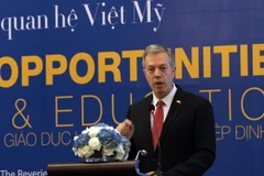 Đại sứ Hoa Kỳ tại Việt Nam Ted Osius phát biểu tại hội thảo. (Ảnh: Phương Vy/TTXVN)