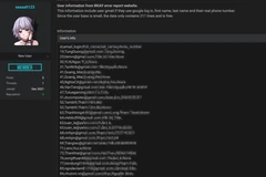 Hàng trăm dữ liệu người dùng của BKAV bị hacker đăng công khai trên mạng. (Ảnh chụp màn hình)