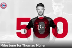 Thomas Mueller cán mốc 500 trận đấu trong màu áo Bayern Munich