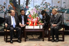 Quang cảnh buổi tiếp của Chủ tịch Quốc hội Nguyễn Sinh Hùng. (Ảnh: Nhan Sáng/TTXVN)