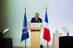 Ngoại trưởng Pháp Laurent Fabius phát biểu tại Hội nghị COP21 ở Le Bourget, phía bắc thủ đô Paris, Pháp ngày 7/12 vừa qua. (Ảnh: AFP/TTXVN)