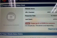 Tình trạng trang web của Chính phủ Thái Lan sau khi bị tấn công. (Nguồn: Mediacorp)