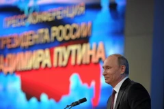 Tổng thống Nga Vladimir Putin tại cuộc họp báo. (Nguồn: THX/TTXVN)