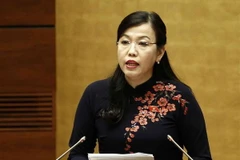 Trưởng Ban Dân nguyện của Ủy ban Thường vụ Quốc hội Nguyễn Thanh Hải trình bày Báo cáo kết quả giám sát việc giải quyết kiến nghị của cử tri gửi đến kỳ họp thứ 5, Quốc hội khóa XIV. (Ảnh: Văn Điệp/TTXVN)