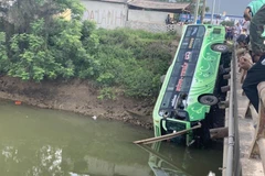 Hiện trường vụ tại nạn. (Ảnh: TTXVN phát)