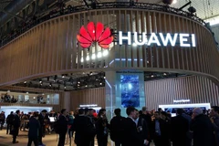 Gian hàng của Huawei tại Hội nghị di động thế giới ở Barcelona, Tây Ban Nha, ngày 25/2/2019. (Ảnh: THX/ TTXVN)