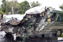 Hiện trường một vụ tai nạn giao thông. (Ảnh: TTXVN)