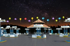 Phối cảnh không gian nghệ thuật sự kiện Vietnam Airlines Festa. (Ảnh: VNA cung cấp)