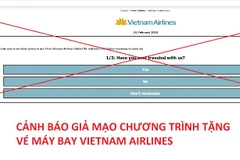Website giả mạo tặng 2 vé máy bay miễn phí cho khách hàng tham gia điều tra trực tuyến và chia sẻ thông tin trên mạng xã hội.