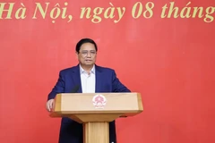 Thủ tướng Phạm Minh Chính chủ trì Phiên họp thứ nhất Kinh tế-Xã hội Đại hội XIV của Đảng. (Ảnh: Dương Giang/TTXVN)