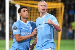 Haaland (phải) tỏa sáng để giúp Man City chiến thắng. (Nguồn: Getty Images)