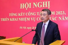 Ông Lê Minh Hưng, Bí thư Trung ương Đảng, Chánh Văn phòng Trung ương Đảng phát biểu chỉ đạo. (Ảnh: Văn Điệp/TTXVN)