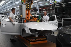 Một phân xưởng lắp ráp tại nhà máy sản xuất ô tô Audi ở Ingolstadt, miền nam nước Đức. (Nguồn: AFP/TTXVN)