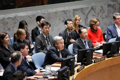 Tổng thư ký LHQ Antonio Guterres (giữa) phát biểu tại cuộc họp Hội đồng bảo an LHQ ở New York, Mỹ ngày 9/11/2018. (Ảnh: THX/TTXVN)