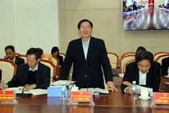 Bộ trưởng Bộ Nội vụ Lê Vĩnh Tân làm Tổ trưởng Tổ công tác về kiểm tra công vụ. (Ảnh: Văn Đức/TTXVN)