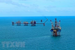 Các giàn khoan dầu tại mỏ Bạch Hổ. (Ảnh: Huy Hùng/TTXVN)