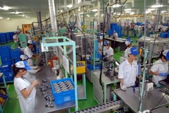  Dây chuyền sản xuất linh kiện ôtô, xe máy tại nhà máy của Công ty TNHH Keihin Việt Nam. (Ảnh: Danh Lam/TTXVN)