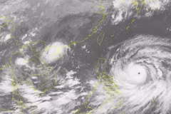 Bản đồ đường đi của siêu bão Mangkhut. (Ảnh: TTXVN phát)