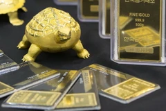 Vàng được bày bán tại Seoul, Hàn Quốc. (Nguồn: Yonhap/TTXVN)