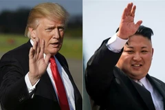 Tổng thống Mỹ Donald Trump (trái) và nhà lãnh đạo Triều Tiên Kim Jong-un. (Nguồn: AFP/TTXVN)