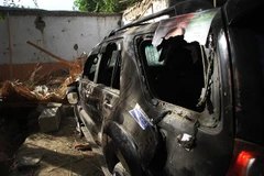 Hiện trường vụ đánh bom liều chết ở Kama, tỉnh Nangarhar, Afghanistan ngày 2/10/2018. (Ảnh: THX/TTXVN)