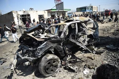Hiện trường một vụ đánh bom tại Kabul, Afghanistan ngày 17/3. (Nguồn: AFP/TTXVN) 