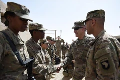 Binh sỹ Mỹ làm nhiệm vụ tại Lashkar Gah, tỉnh Helmand, Afghanistan. (Ảnh: AFP/TTXVN)