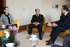 Thủ tướng Hàn Quốc Lee Nak-yon trong bữa tiệc chiêu đãi trưa 11/2 dành cho đoàn đại biểu cấp cao của Triều Tiên. (Nguồn: Yonhap/TTXVN)