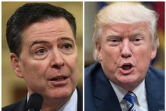 Tổng thống Mỹ Donald Trump (phải) và cựu Giám đốc Cục Điều tra Liên bang (FBI) James Comey. (Nguồn: AFP/TTXVN)