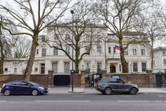 Đại sứ quán Nga tại London, Anh ngày 14/3. (Nguồn: THX/TTXVN)
