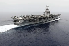 Tàu sân bay Harry Truman của Mỹ được triển khai trên biển Địa Trung Hải. (Nguồn: AFP/TTXVN)